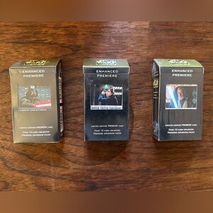 Set of three Enhanced Premier Star Wars cards 1998